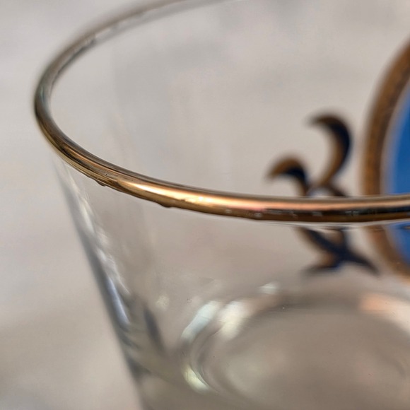 Vintage Libbey Gold Olympic Medallion Numbered Lowball Glasses - Set of 6 - Picture 9 of 15